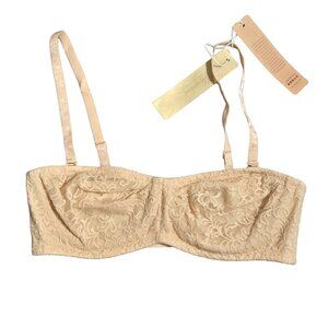 NWT | Wingslove Nude Floral Lace Strapless Bra | Convertible | 34D